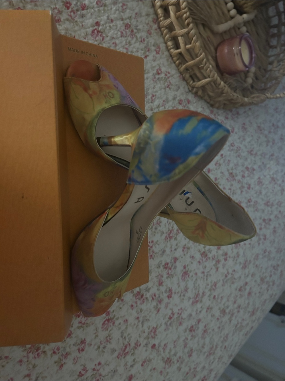 Unisa Multicolor Watercolor Peep-Toe Heels